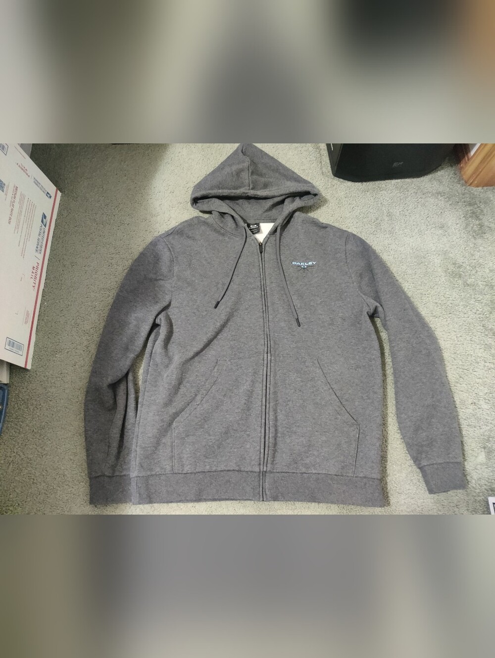 Oakley Men's Charcoal Gray Zip-Up Hoodie Sweatshirt